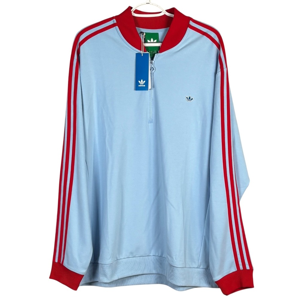 Adidas Original 3 Stripe 1/4 Zip Golf‎ Sweatshirt XL Clear Sky Blue JP2060 $150